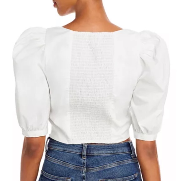 WAYF | Puff Sleeve Bustier Top in White • S - Picture 12 of 12